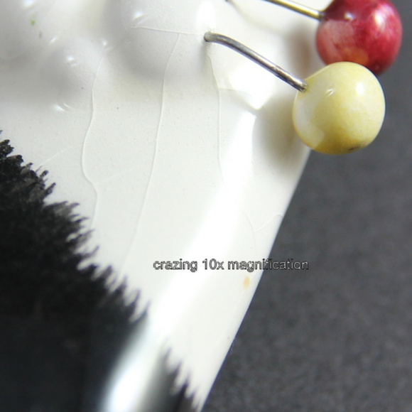 Ceramic Colorful Striped Cat Brooch Black - Picture 4 of 4